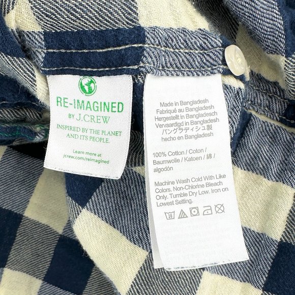 J.Crew Blue & Green Plaid Slim Fit Cotton Flannel Button Up Shirt sz S - Picture 5 of 6